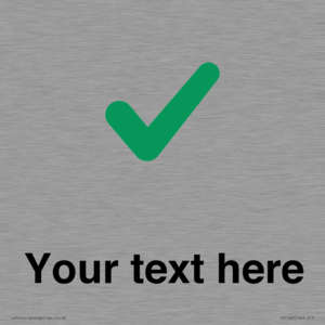 Custom plain background, green tick sign